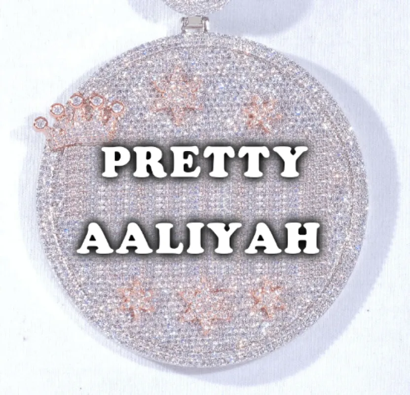 CUSTOM LETTER NECKLACE 3D BIG CROWN DISC sold by The GUU Shop