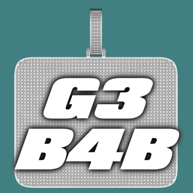 CUSTOM LETTER NECKLACE 3D BIG SQUARE sold by The GUU Shop