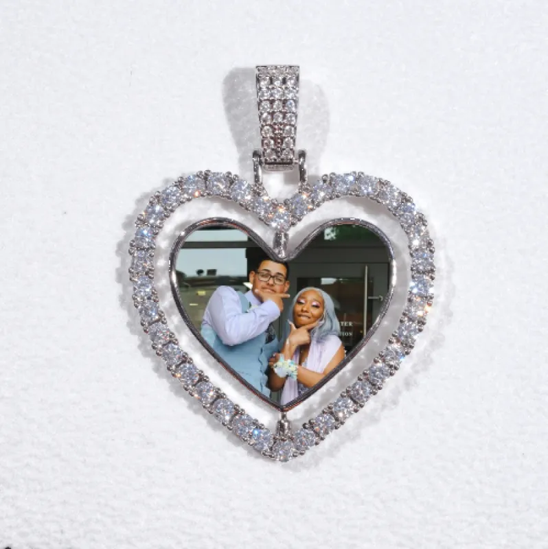 3D Spinning 2-Faced Heart Custom Picture Pendant sold by The GUU Shop