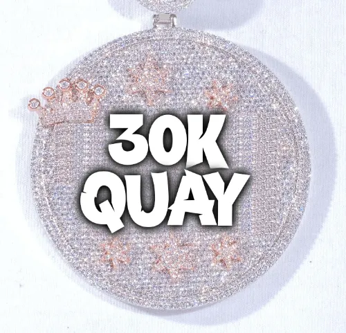 CUSTOM LETTER NECKLACE 3D BIG CROWN DISC sold by The GUU Shop