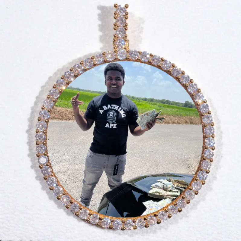 LARGE 3D CIRCLE CUSTOM PICTURE PENDANT sold by The GUU Shop