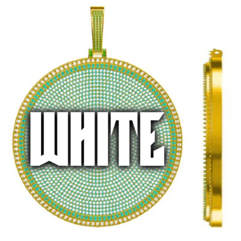 CUSTOM LETTER NECKLACE 3D BIG DISC sold by The GUU Shop