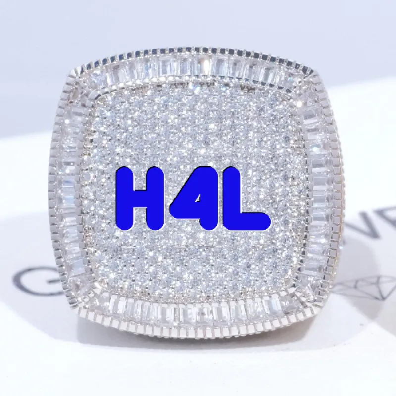 CUSTOM LETTER 3D ICED RING sold by The GUU Shop