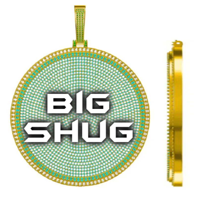 CUSTOM LETTER NECKLACE 3D BIG DISC sold by The GUU Shop