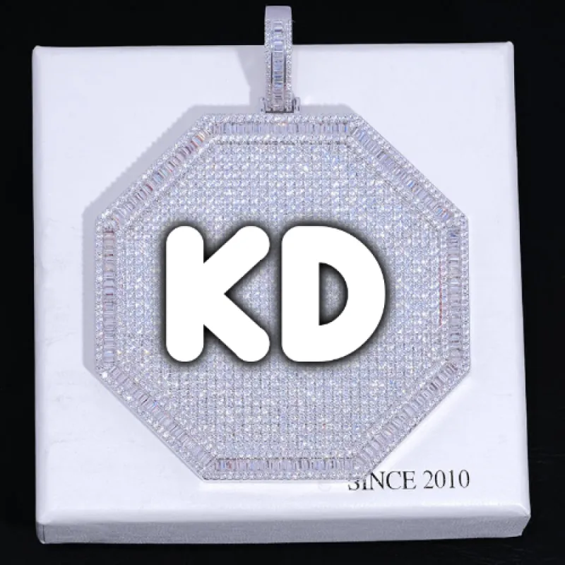 CUSTOM LETTER NECKLACE 3D BIG OCTAGON sold by The GUU Shop