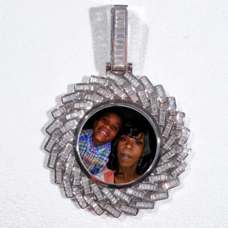 Large 3D Baguette Custom Picture Pendant sold by The GUU Shop