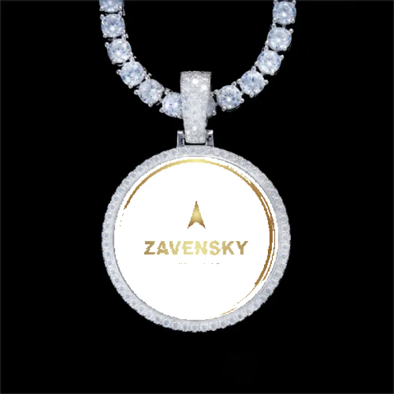 925S & VVS Moissanite 3D Circle Custom Picture Pendant sold by The GUU Shop