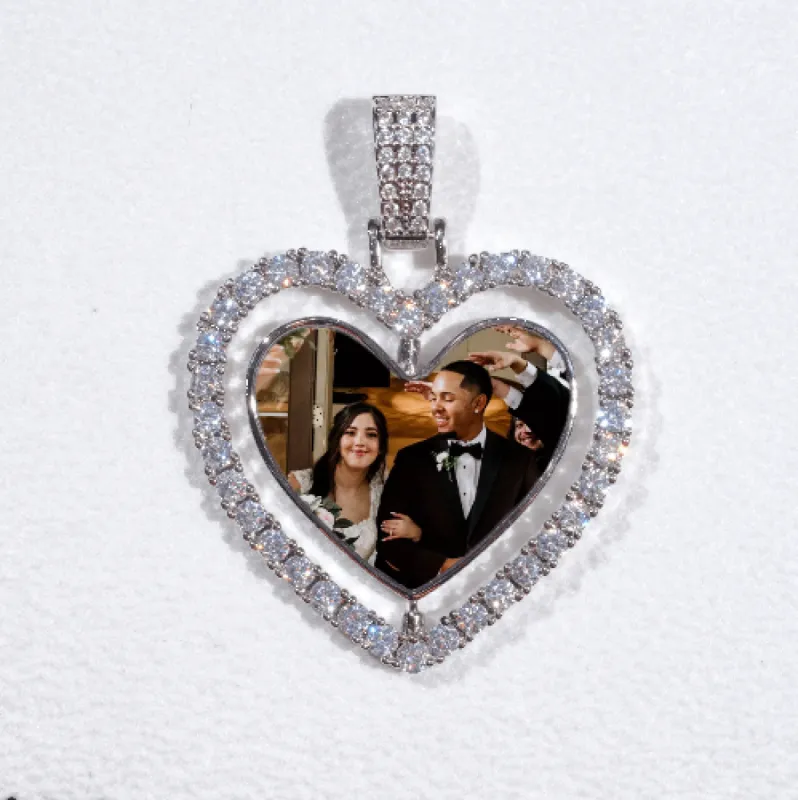 3D Spinning 2-Faced Heart Custom Picture Pendant sold by The GUU Shop