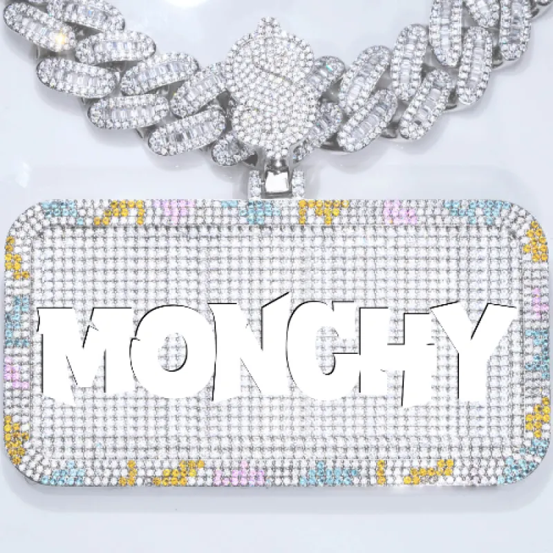 CUSTOM LETTER NECKLACE 3D COLORFUL SQUARE sold by The GUU Shop