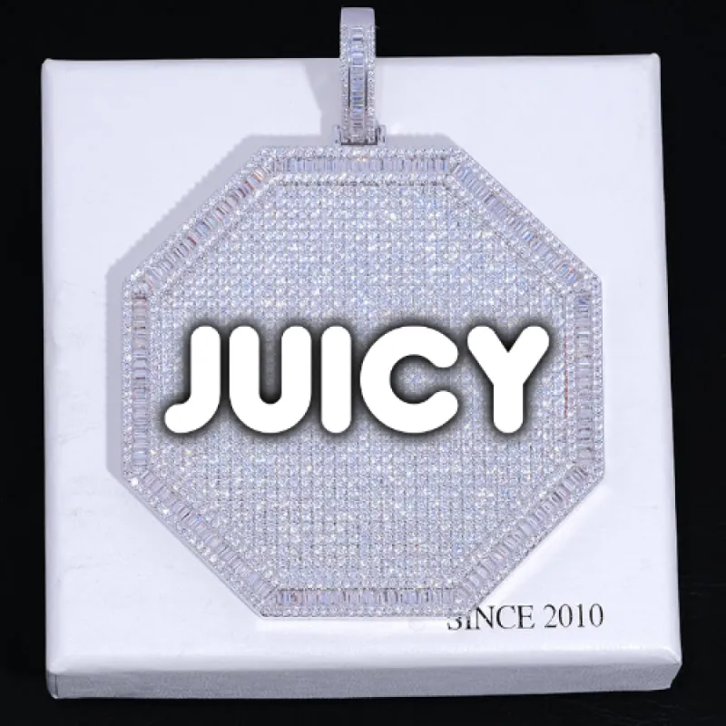 CUSTOM LETTER NECKLACE 3D BIG OCTAGON made by The GUU Shop