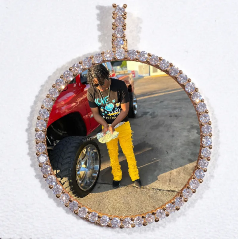 LARGE 3D CIRCLE CUSTOM PICTURE PENDANT sold by The GUU Shop