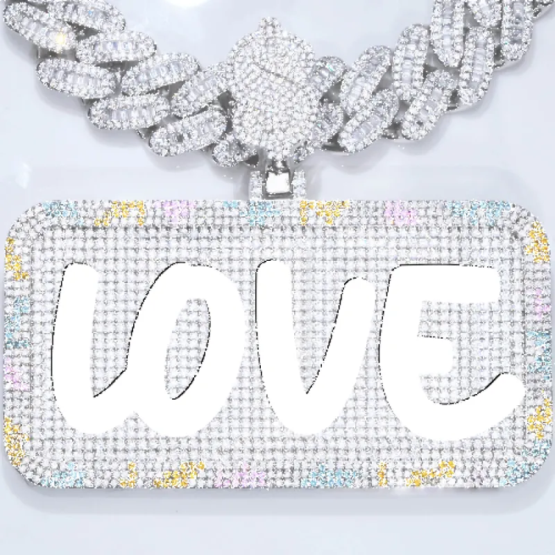 CUSTOM LETTER NECKLACE 3D COLORFUL SQUARE sold by The GUU Shop