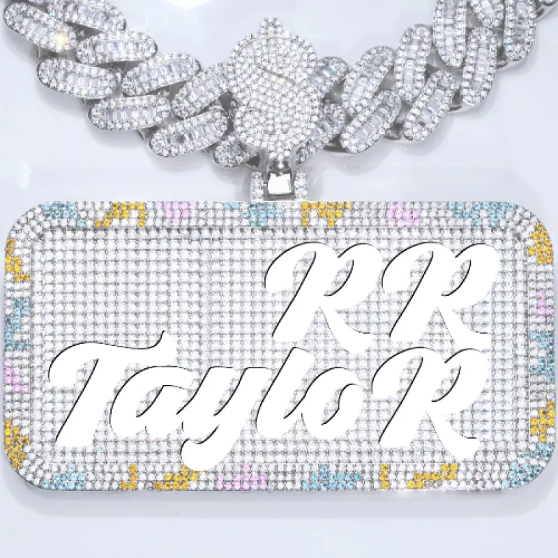 CUSTOM LETTER NECKLACE 3D COLORFUL SQUARE sold by The GUU Shop