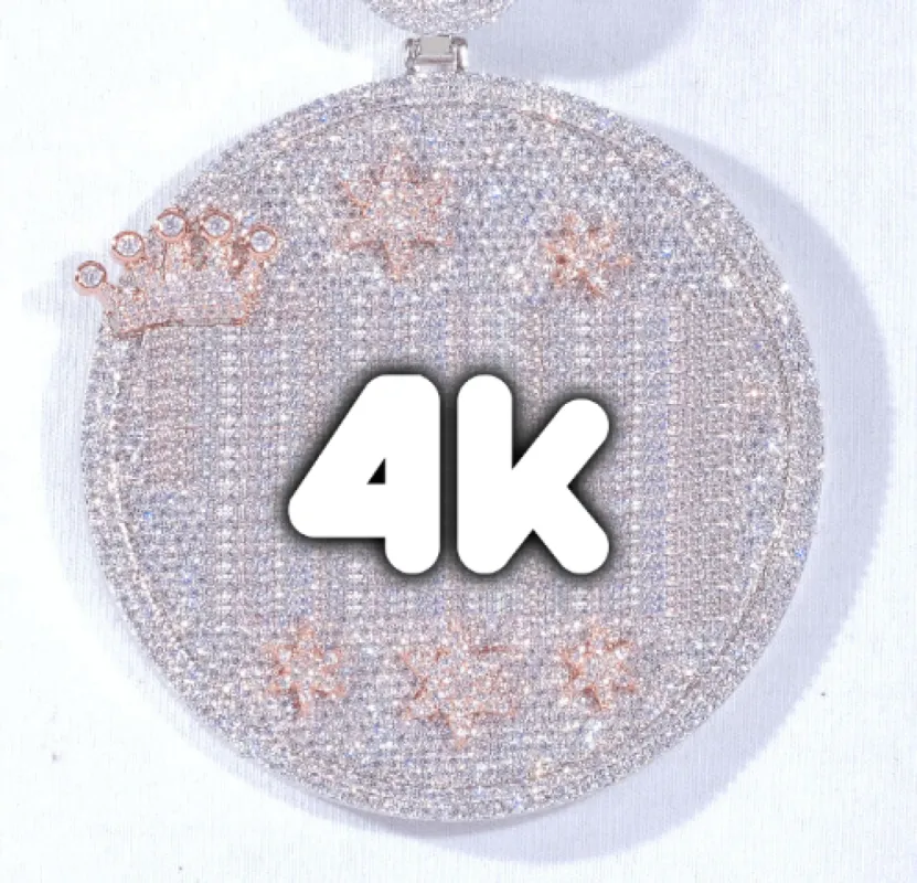 CUSTOM LETTER NECKLACE 3D BIG CROWN DISC sold by The GUU Shop