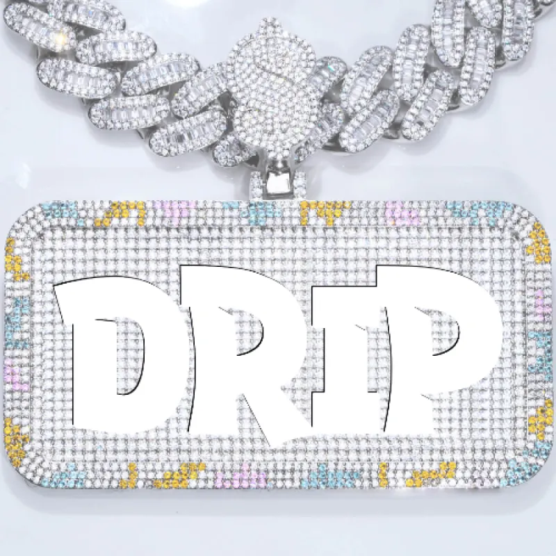 CUSTOM LETTER NECKLACE 3D COLORFUL SQUARE sold by The GUU Shop