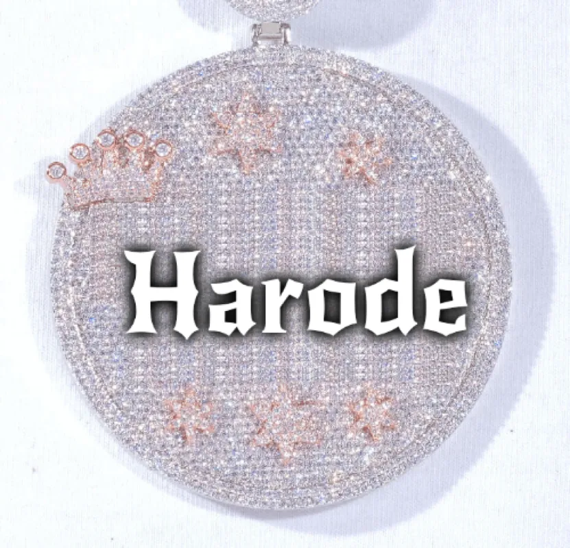 CUSTOM LETTER NECKLACE 3D BIG CROWN DISC sold by The GUU Shop