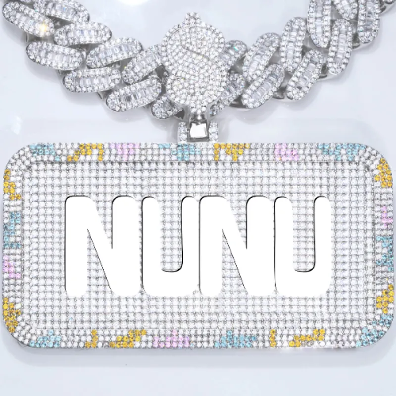 CUSTOM LETTER NECKLACE 3D COLORFUL SQUARE sold by The GUU Shop