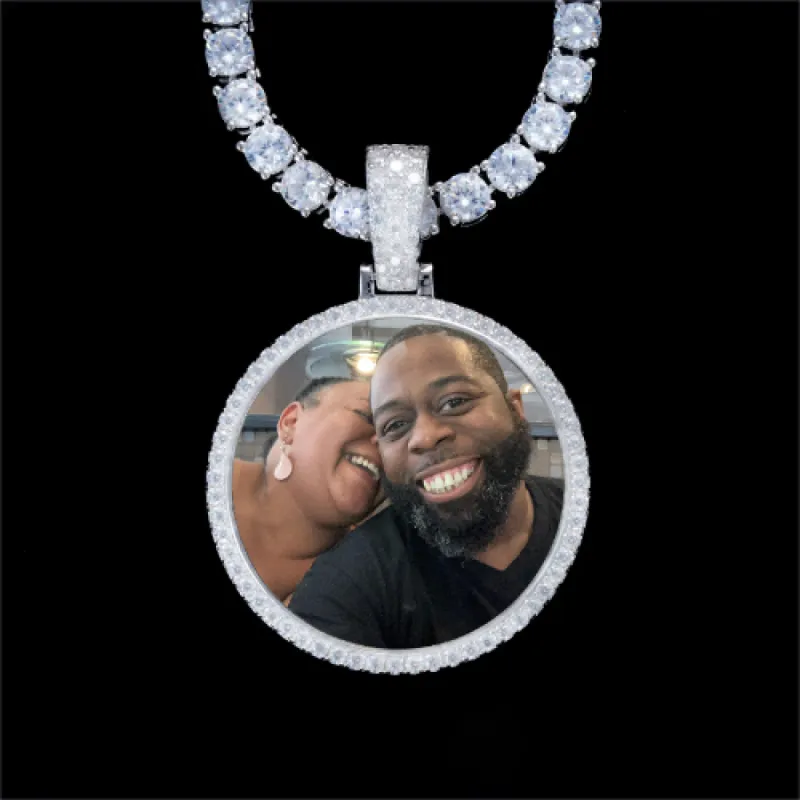 925S & VVS Moissanite 3D Circle Custom Picture Pendant sold by The GUU Shop