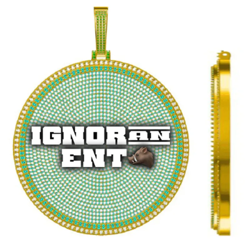 CUSTOM LETTER NECKLACE 3D BIG DISC sold by The GUU Shop