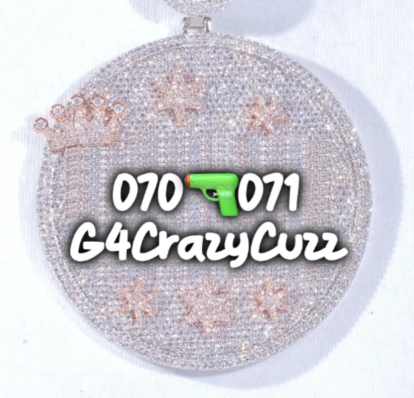 CUSTOM LETTER NECKLACE 3D BIG CROWN DISC made by The GUU Shop