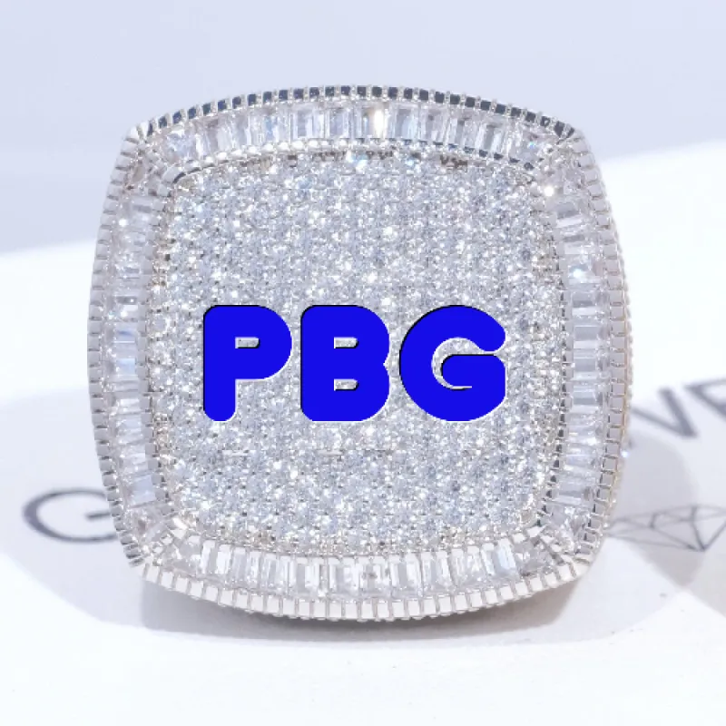 CUSTOM LETTER 3D ICED RING sold by The GUU Shop