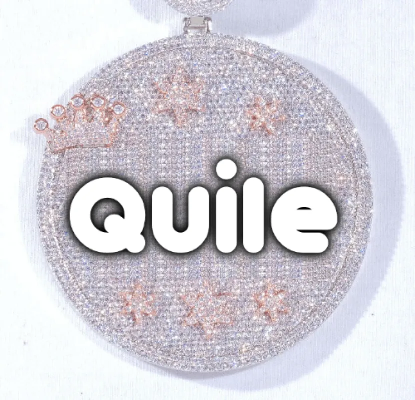 CUSTOM LETTER NECKLACE 3D BIG CROWN DISC sold by The GUU Shop