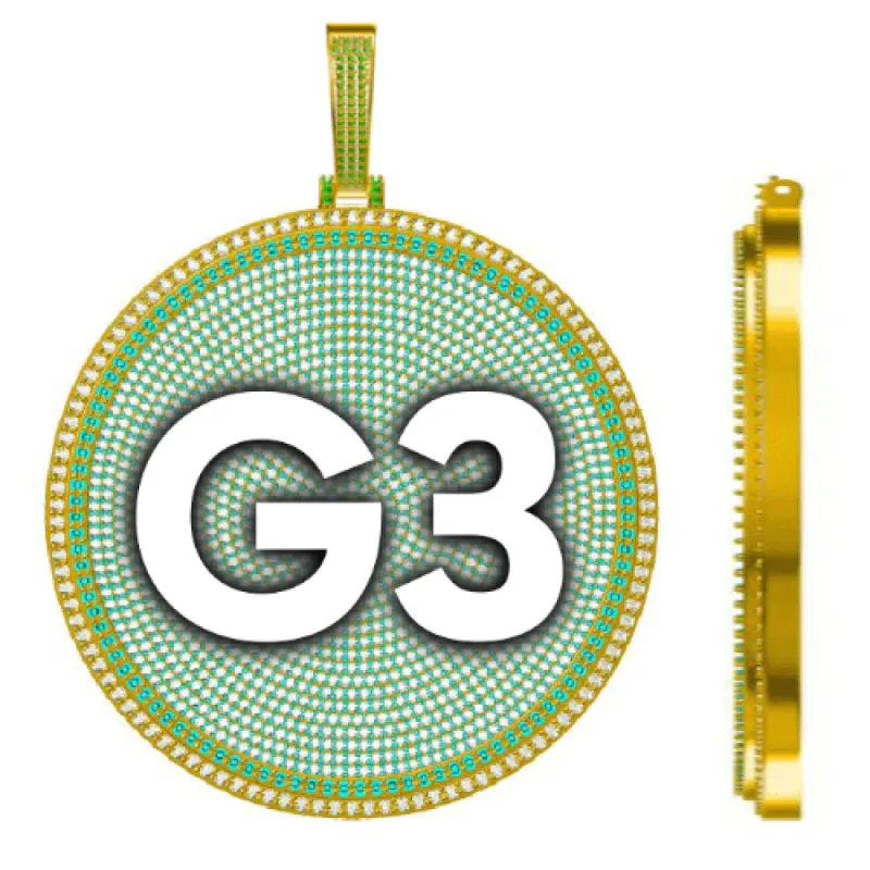 CUSTOM LETTER NECKLACE 3D BIG DISC sold by The GUU Shop