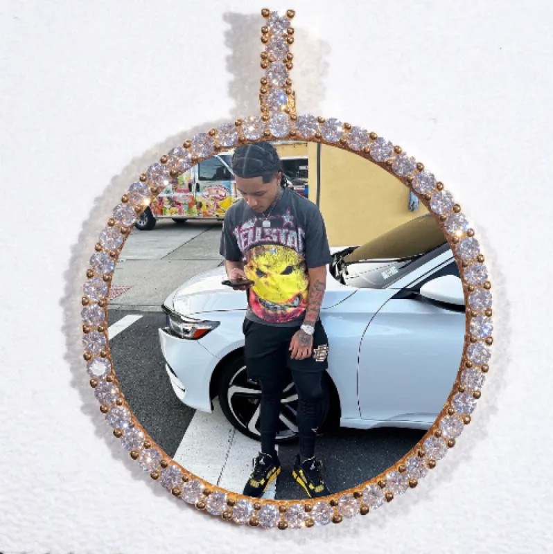 LARGE 3D CIRCLE CUSTOM PICTURE PENDANT sold by The GUU Shop