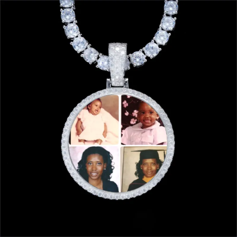 925S & VVS Moissanite 3D Circle Custom Picture Pendant sold by The GUU Shop