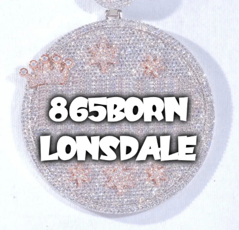 CUSTOM LETTER NECKLACE 3D BIG CROWN DISC sold by The GUU Shop