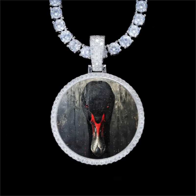 925S & VVS Moissanite 3D Circle Custom Picture Pendant sold by The GUU Shop