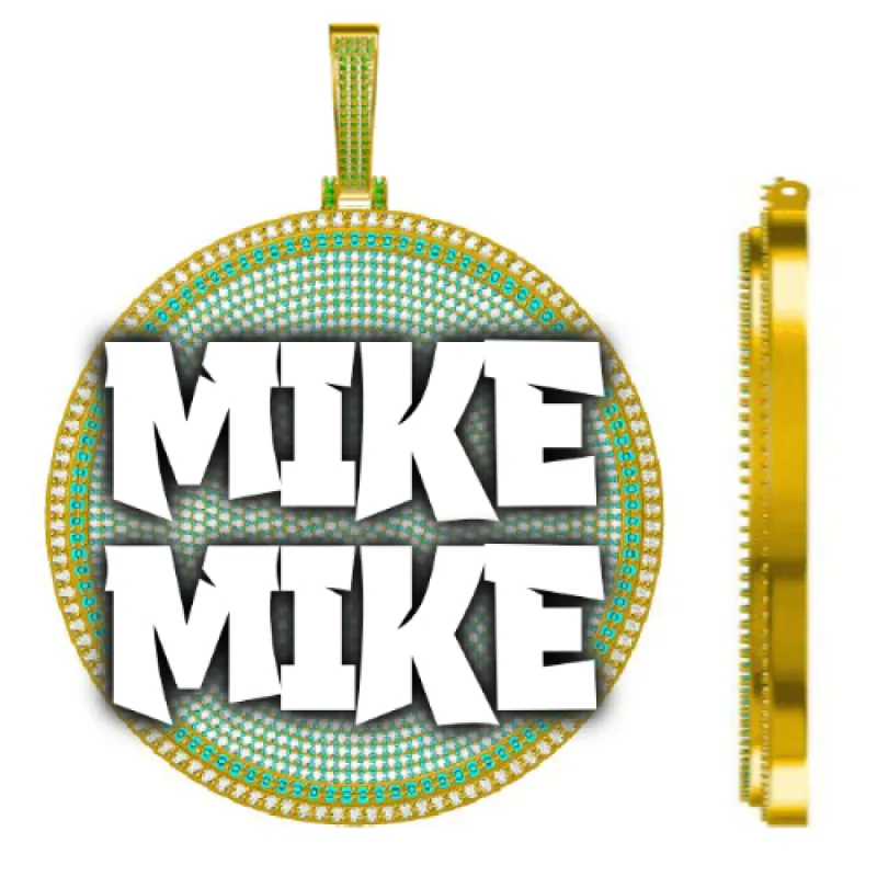 CUSTOM LETTER NECKLACE 3D BIG DISC sold by The GUU Shop