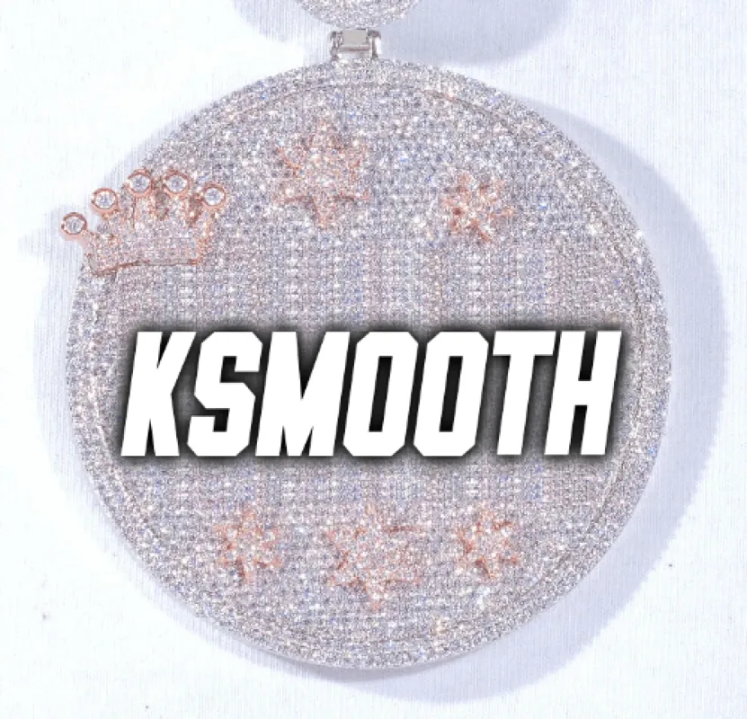 CUSTOM LETTER NECKLACE 3D BIG CROWN DISC sold by The GUU Shop