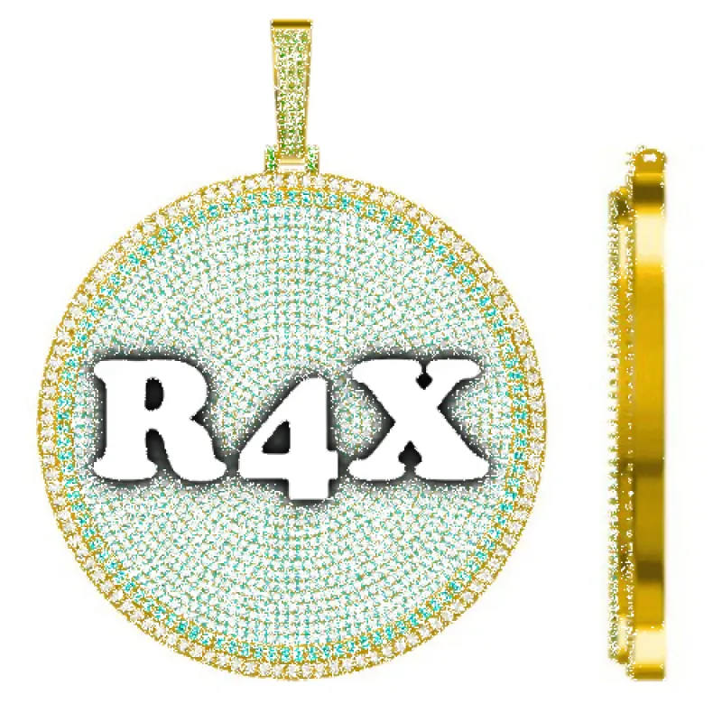 CUSTOM LETTER NECKLACE 3D BIG DISC sold by The GUU Shop