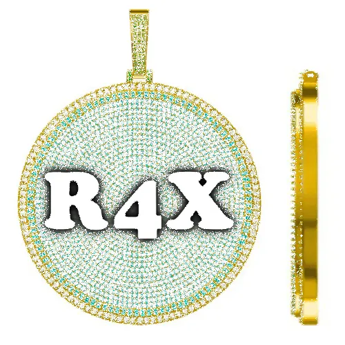 CUSTOM LETTER NECKLACE 3D BIG DISC sold by The GUU Shop