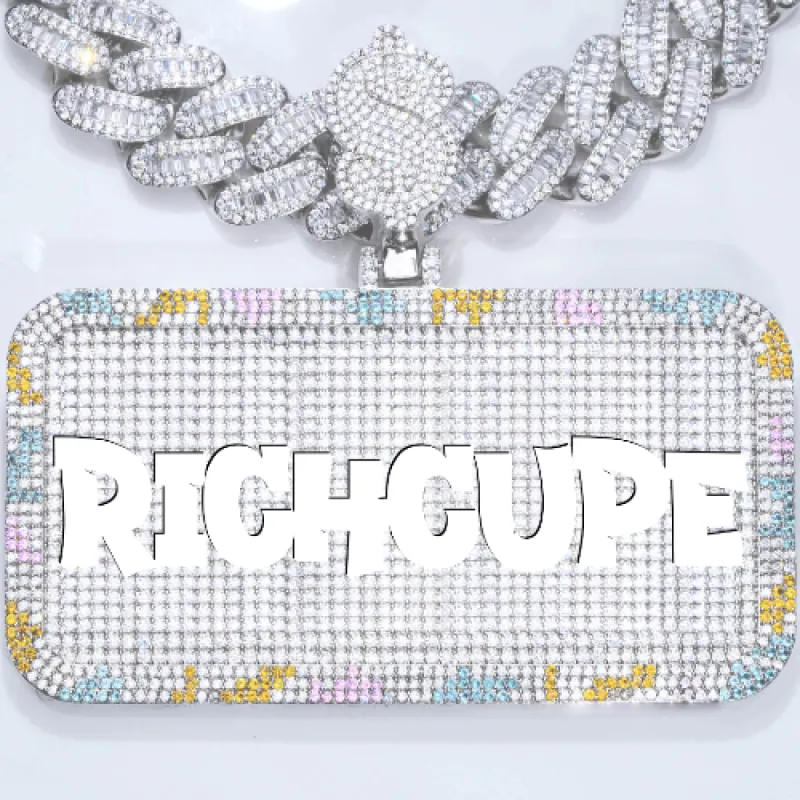 CUSTOM LETTER NECKLACE 3D COLORFUL SQUARE sold by The GUU Shop