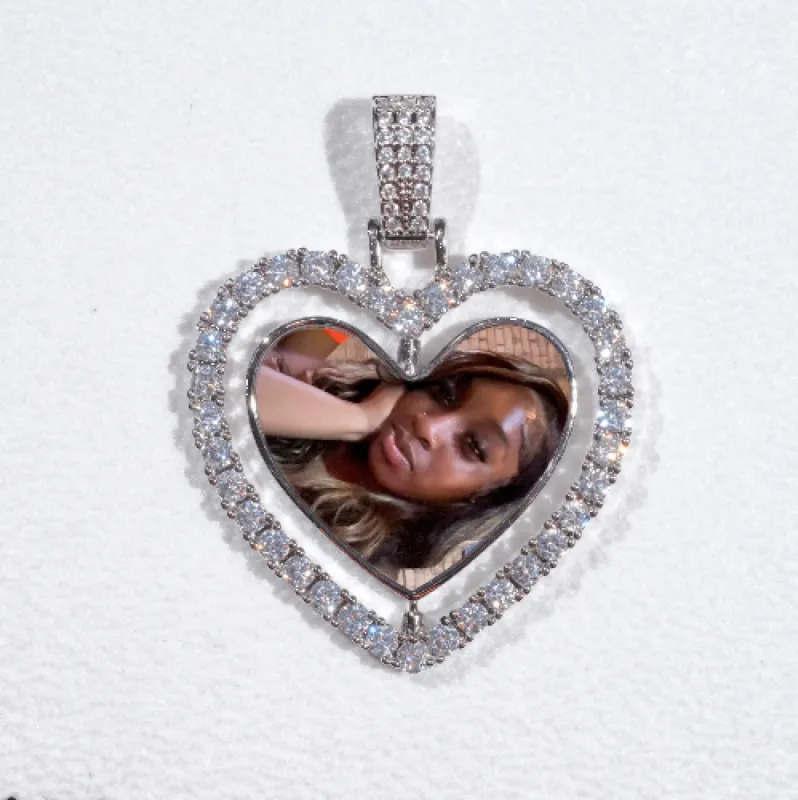 3D Spinning 2-Faced Heart Custom Picture Pendant sold by The GUU Shop