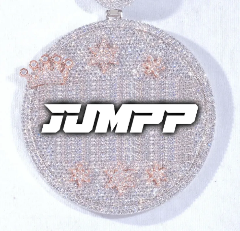 CUSTOM LETTER NECKLACE 3D BIG CROWN DISC sold by The GUU Shop