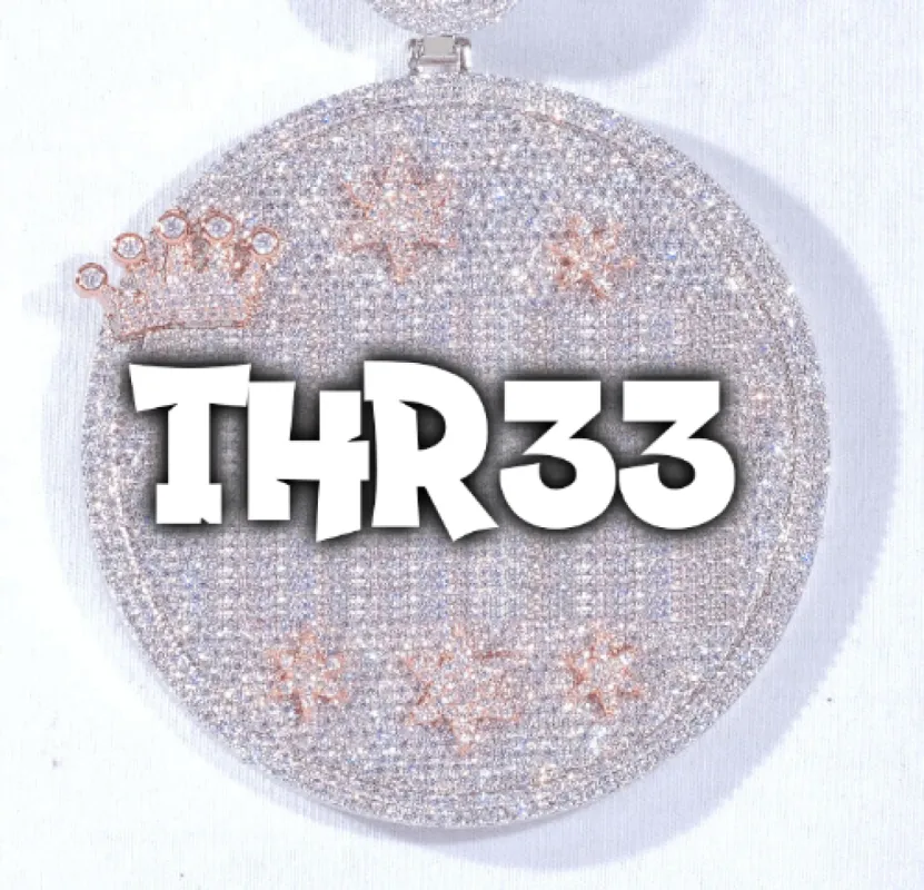 CUSTOM LETTER NECKLACE 3D BIG CROWN DISC sold by The GUU Shop