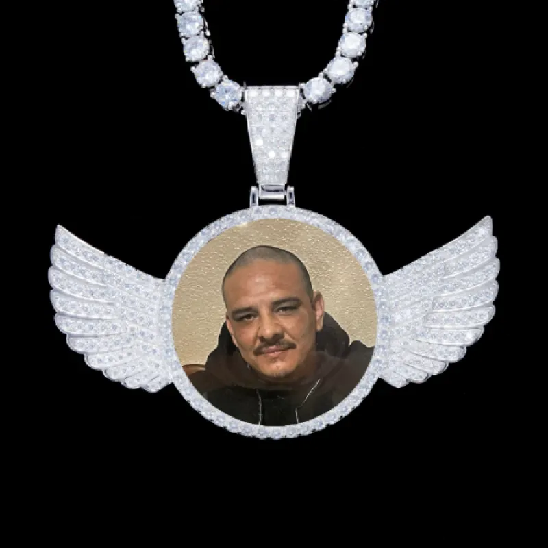 925S & VVS Moissanite 3D Wing Custom Picture Pendant sold by The GUU Shop
