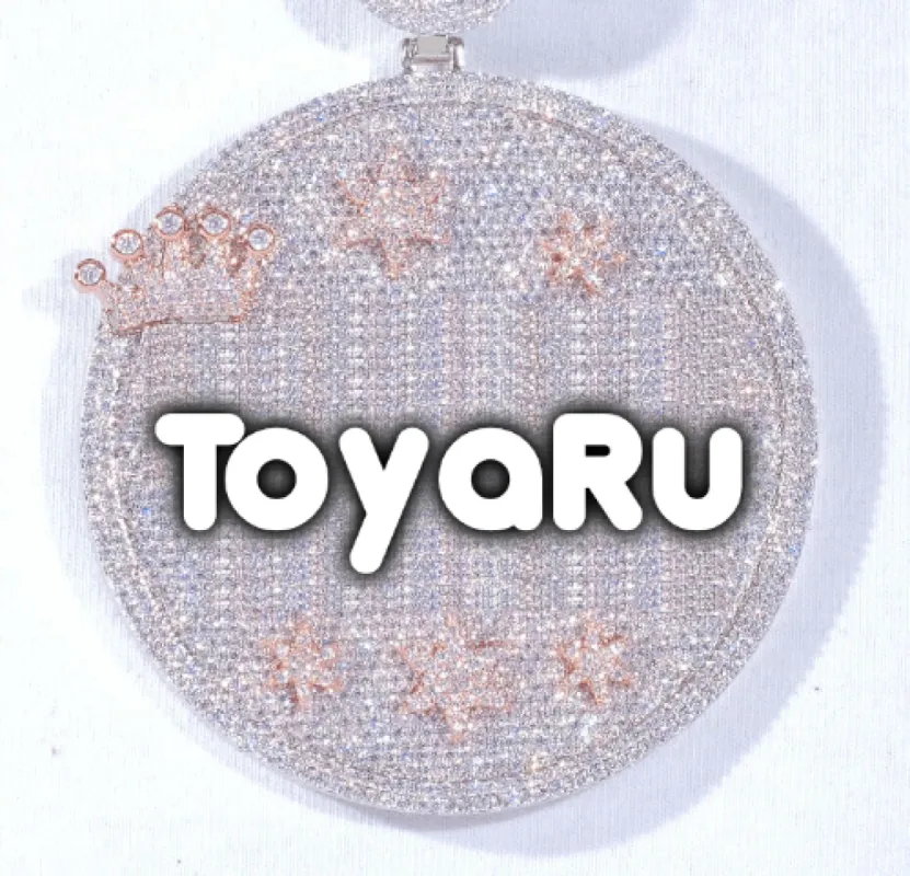 CUSTOM LETTER NECKLACE 3D BIG CROWN DISC made by The GUU Shop