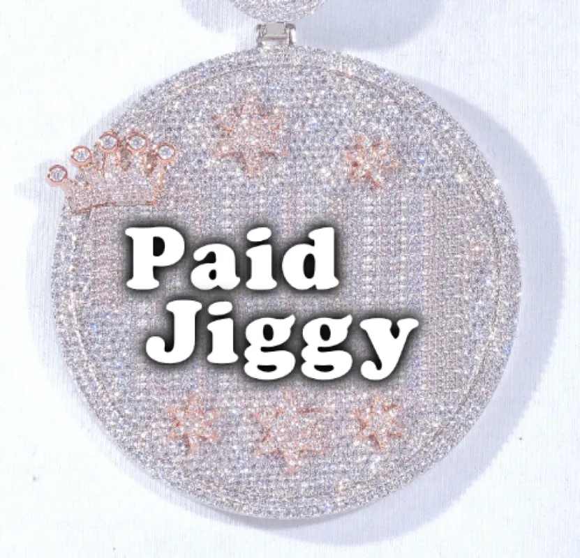 CUSTOM LETTER NECKLACE 3D BIG CROWN DISC sold by The GUU Shop