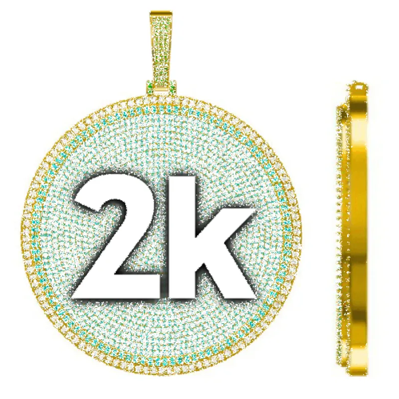 CUSTOM LETTER NECKLACE 3D BIG DISC sold by The GUU Shop