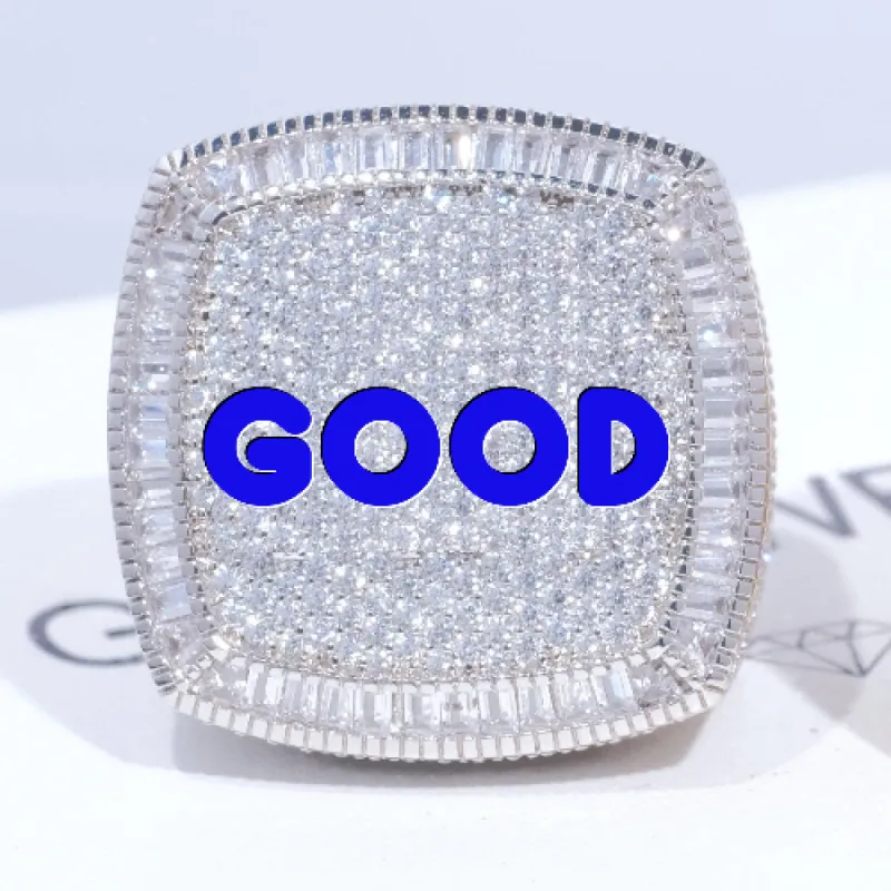 CUSTOM LETTER 3D ICED RING sold by The GUU Shop