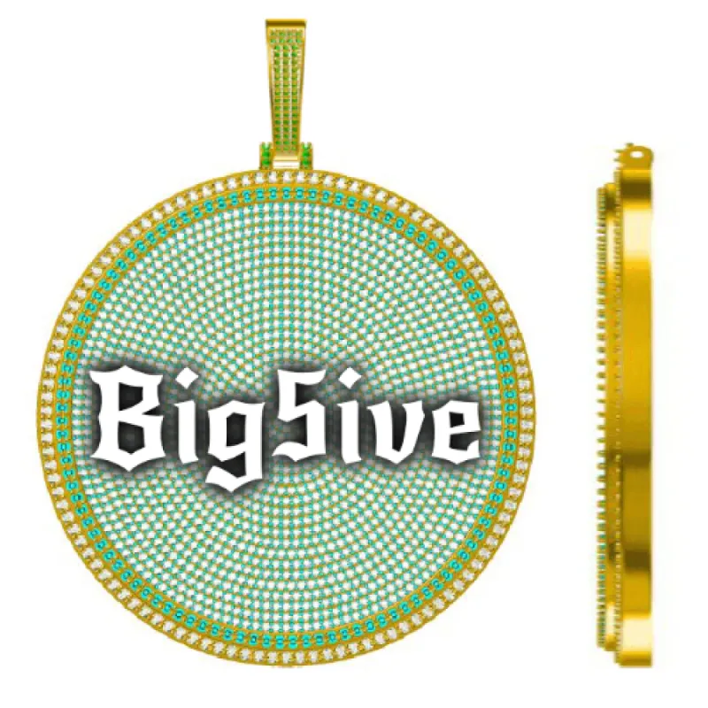 CUSTOM LETTER NECKLACE 3D BIG DISC sold by The GUU Shop