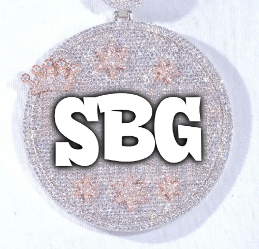 CUSTOM LETTER NECKLACE 3D BIG CROWN DISC sold by The GUU Shop