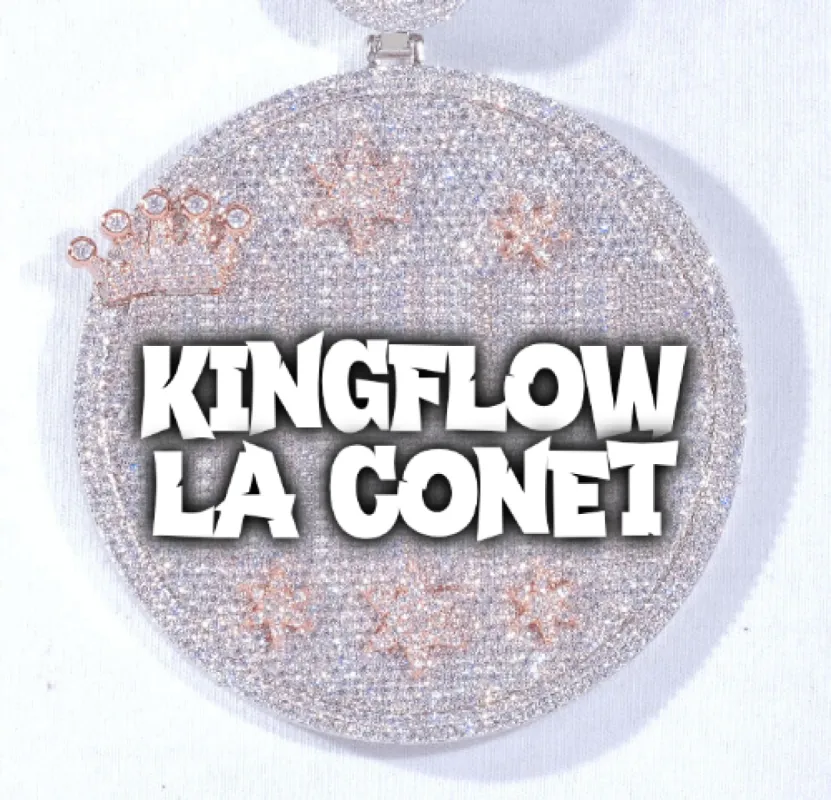 CUSTOM LETTER NECKLACE 3D BIG CROWN DISC sold by The GUU Shop