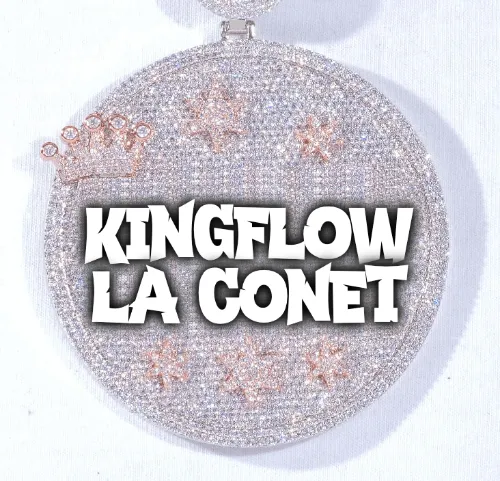 CUSTOM LETTER NECKLACE 3D BIG CROWN DISC sold by The GUU Shop