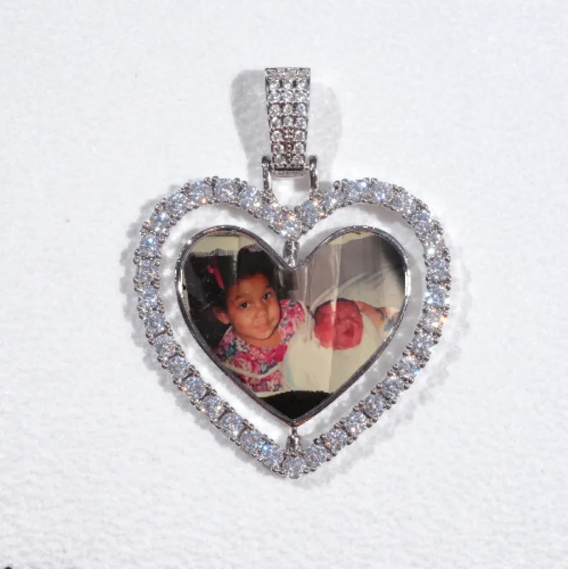 3D Spinning 2-Faced Heart Custom Picture Pendant sold by The GUU Shop