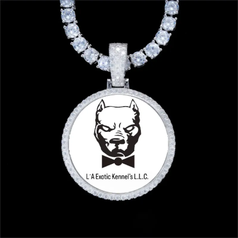 925S & VVS Moissanite 3D Circle Custom Picture Pendant sold by The GUU Shop